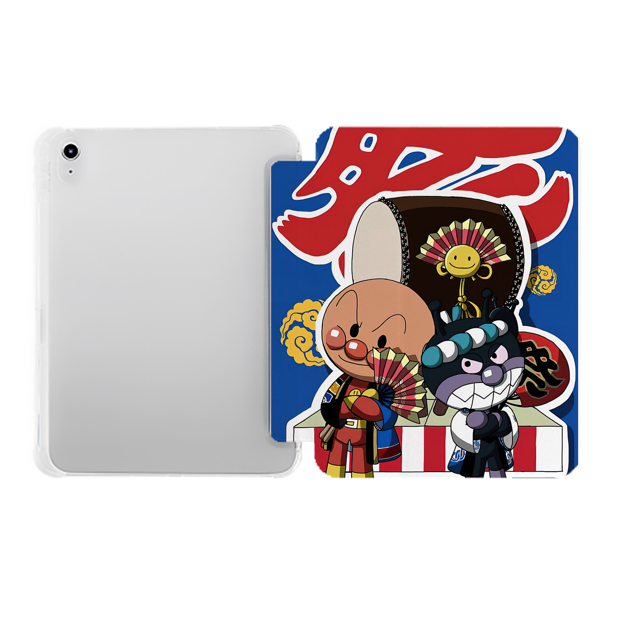 （画像用） アンパンマン Anpanman IPad ケース ペン収納付き 三つ折りスタンド PUレザー×シリコン 対応機種9.5/10.5/10.9インチ